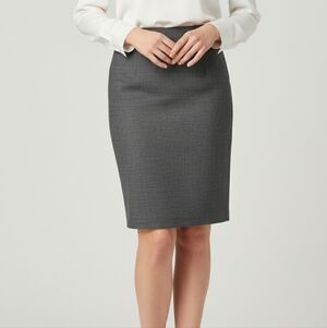 Babaton Knee Length Pencil Classic Gray Women's Skirt